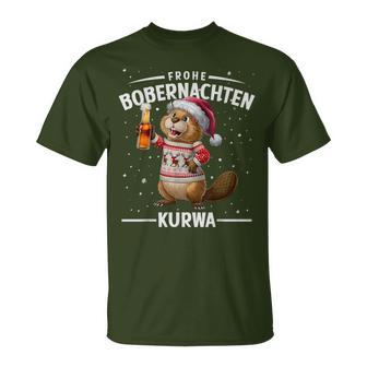 Bòbr Kurwa Bober Xmas Merry Bober Nights Bober Xmas Beer T-Shirt - Geschenkecke