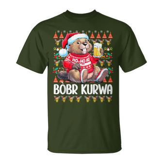 Bòbr Kurwa Christmas Jumper Polish Beer Bober Xmas Kurwa T-Shirt - Geschenkecke