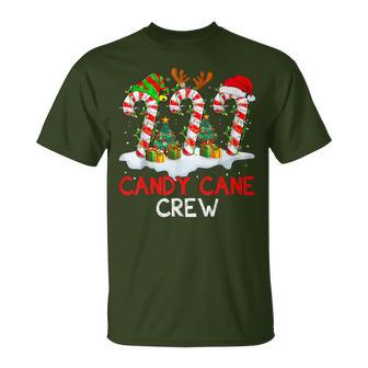 Candy Cane Crew Christmas Santa Elf Reindeer X-Mas Pajamas T-Shirt - Thegiftio UK