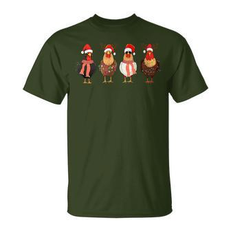 Chicken Christmas Chickens Santa Claus Xmas Women T-Shirt - Geschenkecke