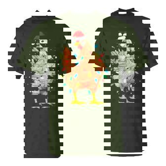 Chicken Christmas Lights Farm Animal Xmas Women T-Shirt - Monsterry
