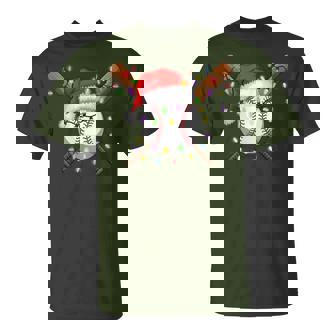 Christmas Baseball Player Santa Hat Sports Boys T-Shirt - Seseable