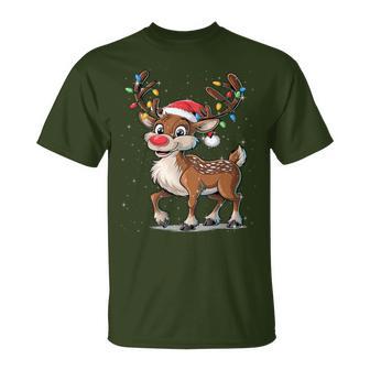 Christmas Cute Reindeer Red Nose T-Shirt - Geschenkecke