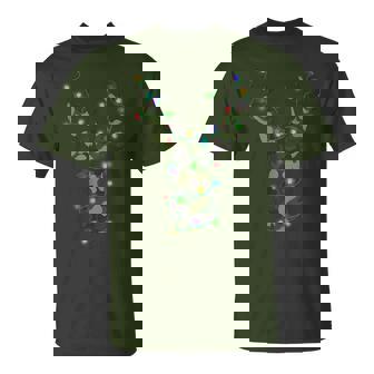 Christmas Holiday Camo Hunting Reindeer Deer Xmas Lights T-Shirt | Seseable CA