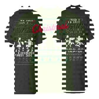 This Is My Christmas Pajama Lacrosse Ugly Sweater T-Shirt | Mazezy