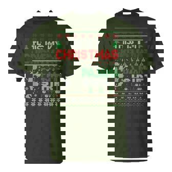 This Is My Christmas Pajama Ugly Sweater Lacrosse X-Mas T-Shirt | Mazezy