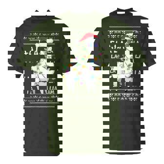 Fa La La Llama Christmas Tree Ugly Christmas Sweater T-Shirt - Thegiftio