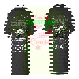Family Christmas Cruise 2024 Plaid Cute Squad Xmas Cruising T-Shirt | Seseable CA