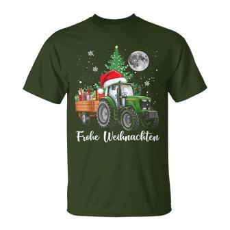 Fröhliche Weihnachten Santa Tractor Bauer Fährt Christmas T-Shirt - Geschenkecke