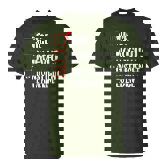 Christmas Nice Naughty Insufficient Evidence Santa T-Shirt | Mazezy