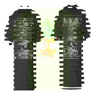 Christmas Pineapple Ugly Sweater Xmas Tree Family Pjs T-Shirt - Thegiftio UK