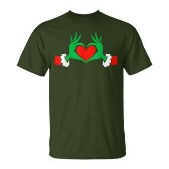 Elf With Cute Heart Hands Style Christmas Costumes T-Shirt - Thegiftio UK