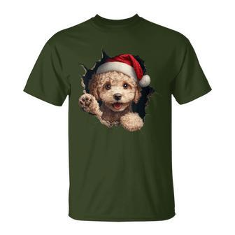 Poodle Dog Owner Dog Christmas Hat T-Shirt - Geschenkecke