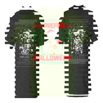 I Prefer Halloween Skeleton Ugly Christmas Sweater T-Shirt - Thegiftio UK