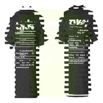 Turkey Nutrition Ingredients Thanksgiving Christmas T-Shirt - Monsterry