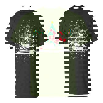 Wrestling Santa Xmas Snow Lights Wrestling Christmas T-Shirt | Seseable CA