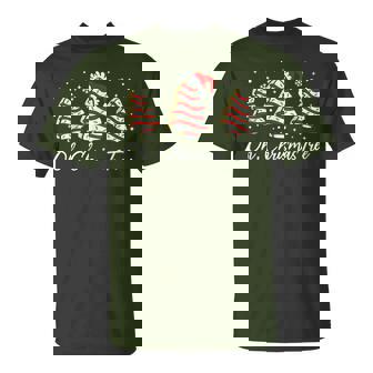 Groovy Oh Christmas Tree Cakes Debbie Becky Jen Cake Lovers T-Shirt - Thegiftio