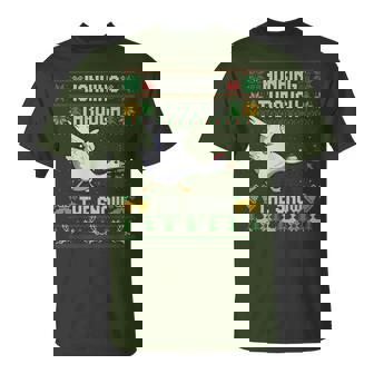 Honking Through The Snow Goose Ugly Christmas Sweater T-Shirt - Thegiftio
