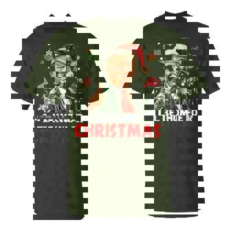 I'll Be Home For Christmas Santa Trump Xmas Pajamas T-Shirt | Mazezy