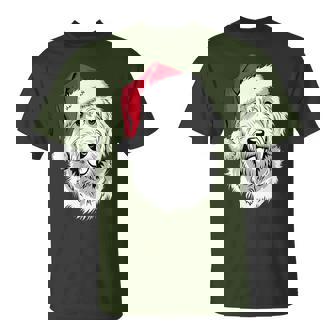 Joyful Doodle Santa Dog On Golden Doodle Christmas T-Shirt - Monsterry