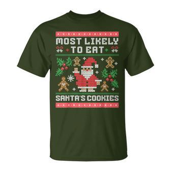 Am Liebsten Santas Kekse Essen Ugly Christmas T-Shirt - Geschenkecke