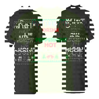 Most Likely To Drink All The Peppermint Hot Chocolate Xmas T-Shirt - Monsterry