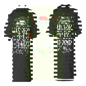 Most Likely To Pet The Reindeer Christmas Pajamas T-Shirt | Mazezy