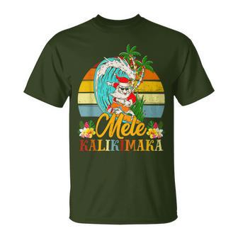 Mele-Kalikimaka Retro Santa Claus Shaka Hawaii T-Shirt - Geschenkecke