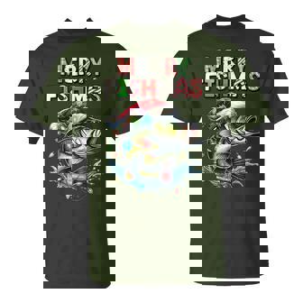 Merry Fishmas Santa Fishing Lovers Fisherman Christmas T-Shirt - Monsterry