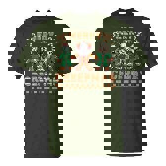 Merry Creepmas Gothic Christmas Scary Gingerbread Men T-Shirt - Seseable