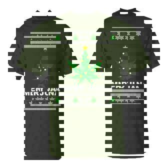 Merry Juana 420 Cannabis Weed Marijuana Ugly Christmas T-Shirt | Mazezy