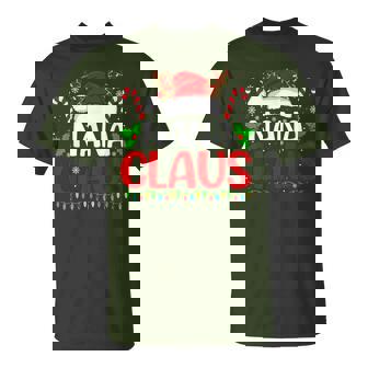 Nana Claus Christmas Lights Family Matching Xmas Pajamas T-Shirt - Monsterry