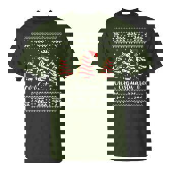 Oh Christmas Tree Cakes Debbie Becky Jen Cake Lovers Groovy T-Shirt - Thegiftio