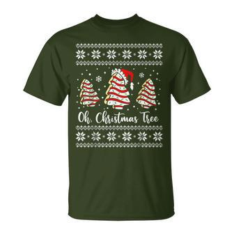 Oh Christmas Tree Cakes Debbie Becky Jen Cake Lovers Groovy T-Shirt - Thegiftio UK