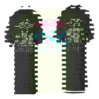 Pink And Blue Leopard Cna Nurse Christmas Pajamas For Team T-Shirt - Seseable