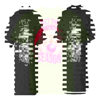 Rizz The Season Christmas Rizzmas Pink Santa Rizzler T-Shirt - Seseable