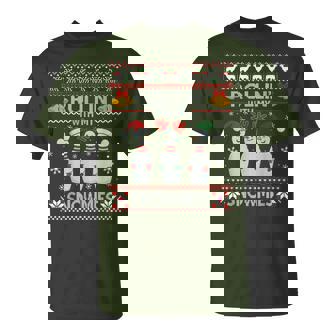 Rollin With My Snowmies Snow Bowling Christmas Ugly Sweater T-Shirt - Thegiftio