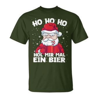 Santa Claus Beer Christmas Ho Ho Hol Mir Mal Ein Bier T-Shirt - Geschenkecke