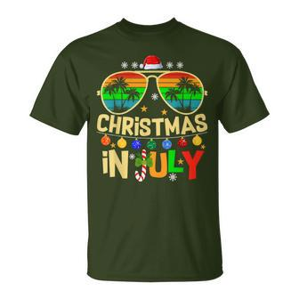 Santa Claus Sunglasses Beach Christmas In July Kid T-Shirt - Monsterry CA