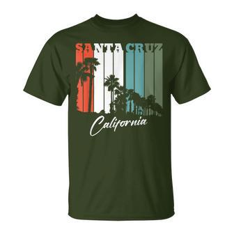 Santa Cruz Ca Retro Palm Tree T-Shirt - Geschenkecke