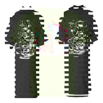 Sorta Merry Sorta Scary Skeleton Hot Cocoa Christmas Pajamas T-Shirt | Mazezy