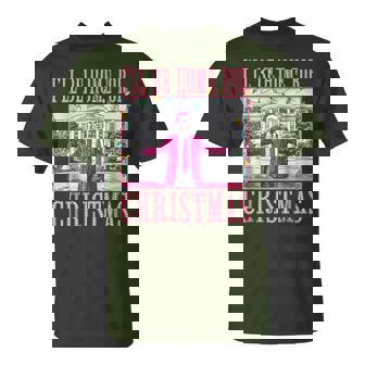 Trump 2024 I'll Be Home For Christmas Santa Trump Pink 2024 T-Shirt - Monsterry