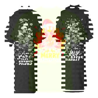 Turkey Santa Happy Merry Thanksmas Thanksgiving Christmas T-Shirt - Monsterry