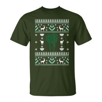Ugly Christmas Dentist Orthodontist Merry Xmas T-Shirt - Monsterry