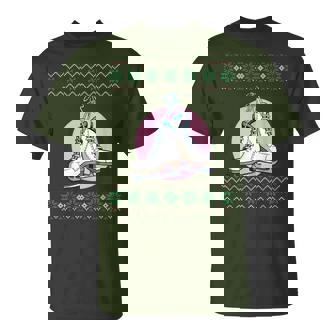 Ugly Christmas Sweater Ice Skating Ice Skates Christmas T-Shirt - Seseable