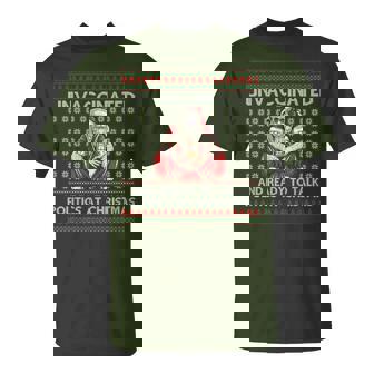 Unvaccinated Ready Talk Politics At Christmas Ugly Sweater T-Shirt - Thegiftio UK
