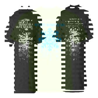 Walking In A Winter Wonderland Snowflake Christmas Pajamas T-Shirt - Thegiftio