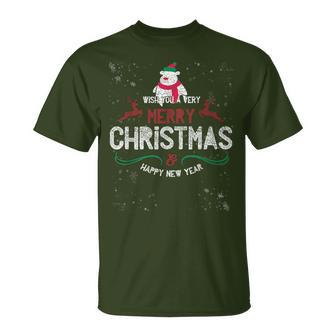 Weihnachtskostüm Merry Christmas & Happy New Year T-Shirt - Geschenkecke