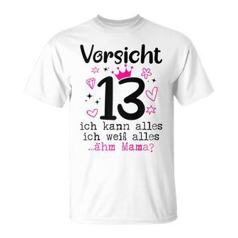 13Th Birthday Girl -Orsicht 13 Years Nager T-Shirt - Geschenkecke