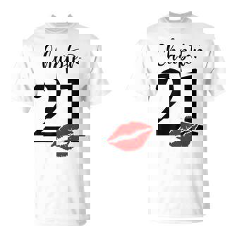 21St Birthday Girl Red Kiss Chapter 21 Anniversary Party T-Shirt - Thegiftio UK